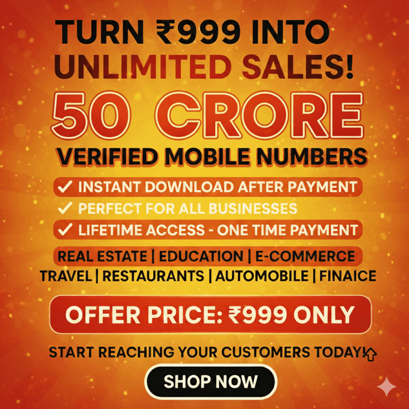 3) Buy Pan India Mobile Number Database⭐⭐⭐⭐⭐4.9/5