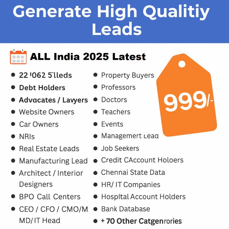 3) Buy Pan India Mobile Number Database⭐⭐⭐⭐⭐4.9/5