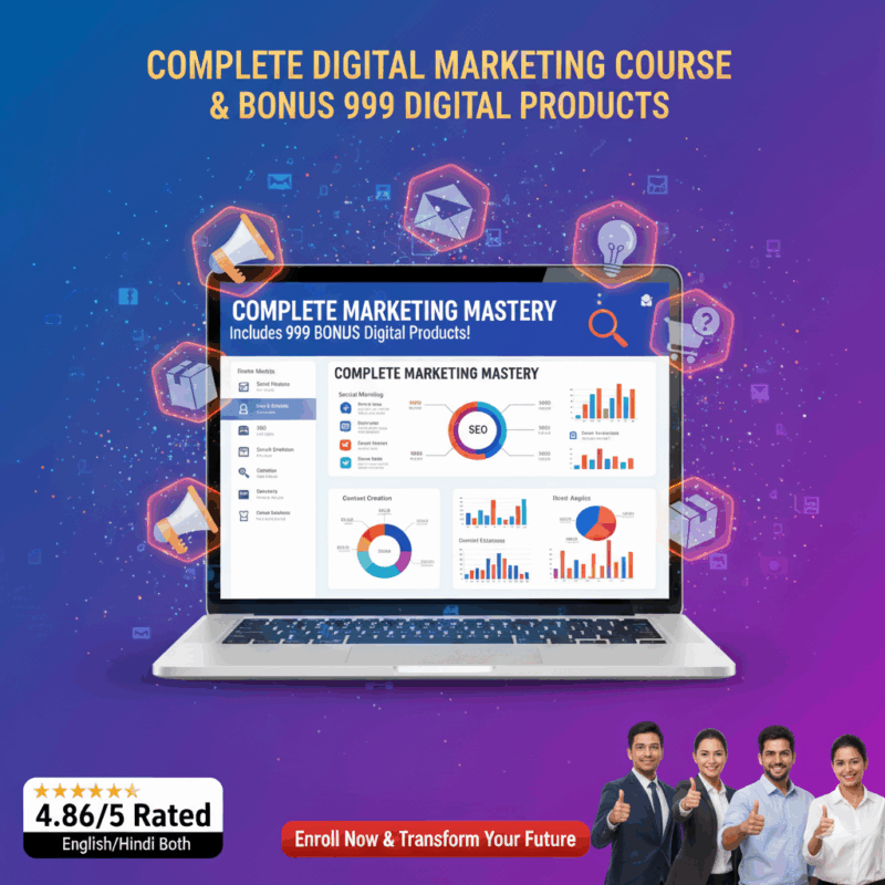 6) Complete Digital Marketing Course & Bonus 999 Digital Products ⭐⭐⭐⭐⭐4.9/5 Rated