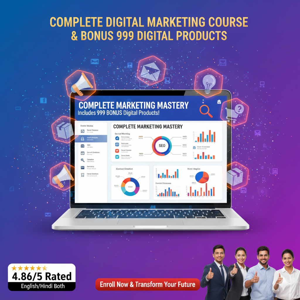 6) Complete Digital Marketing Course & Bonus 999 Digital Products ⭐⭐⭐⭐⭐4.9/5 Rated
