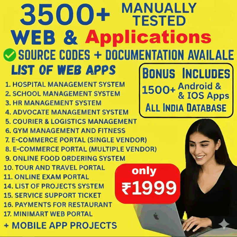 3a) 1000+ Websites Codes Applications ⭐⭐⭐⭐⭐ 4.87/5  Hottest Deal of the day